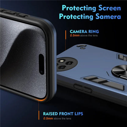 For itel S23 Case Dual Layer Hybrid PC+TPU Kickstand Phone Cover