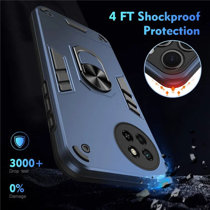 For itel S23 Case Dual Layer Hybrid PC+TPU Kickstand Phone Cover