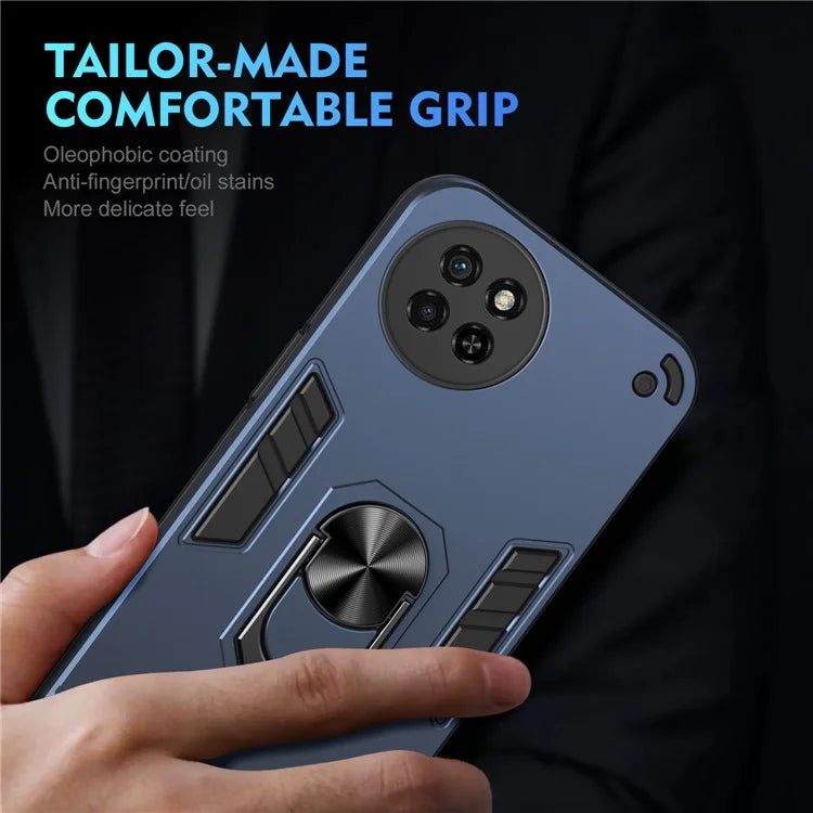 For itel S23 Case Dual Layer Hybrid PC+TPU Kickstand Phone Cover
