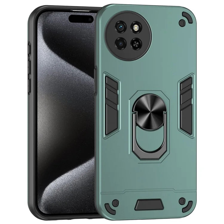 For itel S23 Case Dual Layer Hybrid PC+TPU Kickstand Phone Cover
