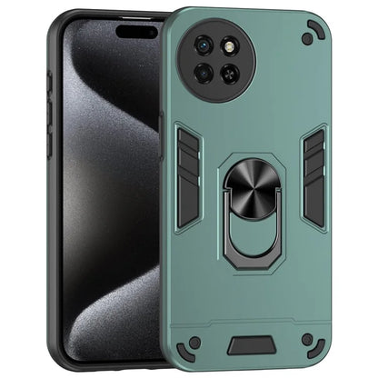 For itel S23 Case Dual Layer Hybrid PC+TPU Kickstand Phone Cover