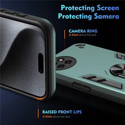 For itel S23 Case Dual Layer Hybrid PC+TPU Kickstand Phone Cover