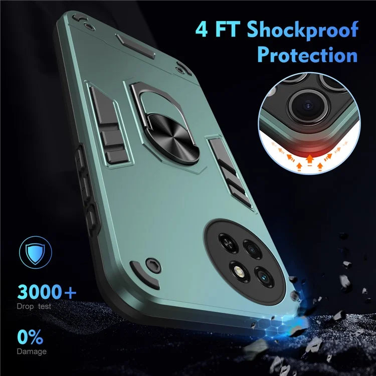 For itel S23 Case Dual Layer Hybrid PC+TPU Kickstand Phone Cover