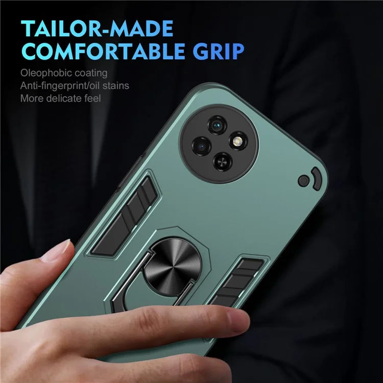 For itel S23 Case Dual Layer Hybrid PC+TPU Kickstand Phone Cover