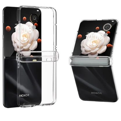 For Honor Magic V Flip 5G Case Anti-Drop Transparent Hard PC Phone Cover