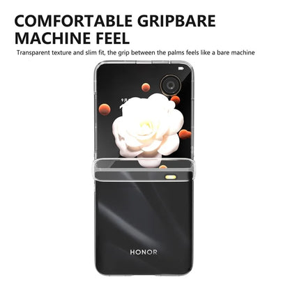 For Honor Magic V Flip 5G Case Anti-Drop Transparent Hard PC Phone Cover