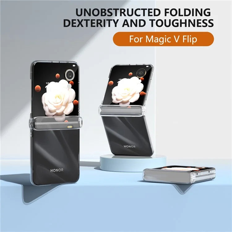 For Honor Magic V Flip 5G Case Anti-Drop Transparent Hard PC Phone Cover