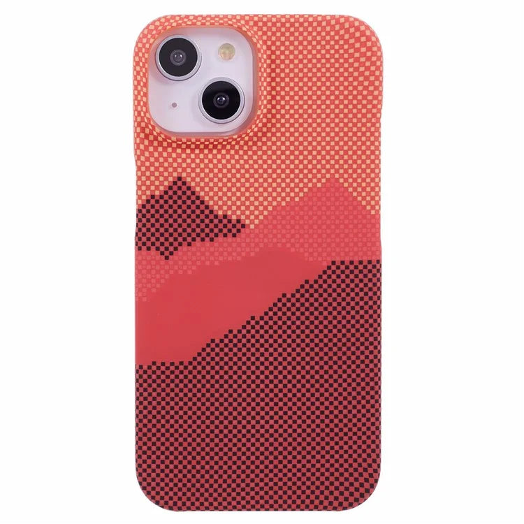 For iPhone 15 Case Water Transfer Printing Luminous Anti-Scratch PC Cell Phone Cover