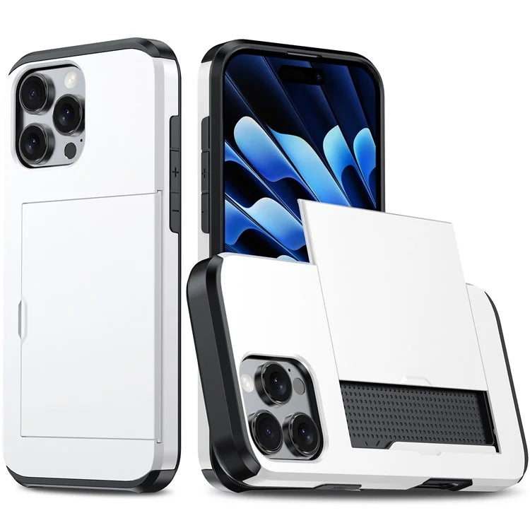 For iPhone 16 Pro Max Case TPU + PC Protective Phone Cover with Card Holder