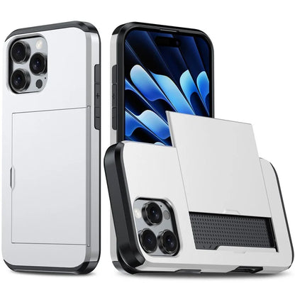 For iPhone 16 Pro Max Case TPU + PC Protective Phone Cover with Card Holder
