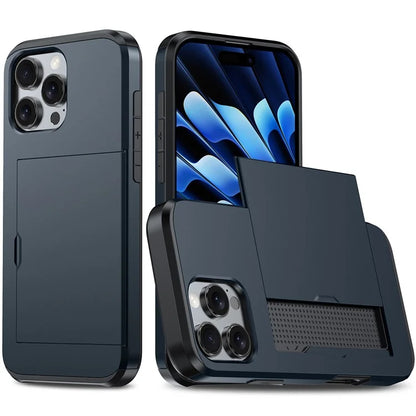 For iPhone 16 Pro Max Case TPU + PC Protective Phone Cover with Card Holder