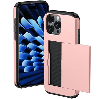 For iPhone 16 Pro Max Case TPU + PC Protective Phone Cover with Card Holder