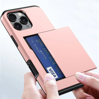 For iPhone 16 Pro Max Case TPU + PC Protective Phone Cover with Card Holder
