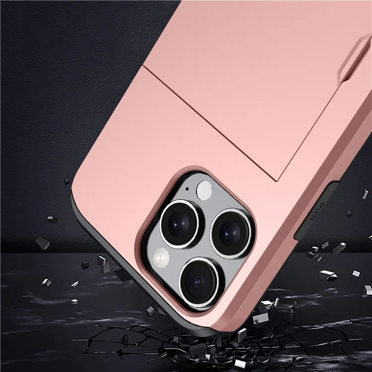 For iPhone 16 Pro Max Case TPU + PC Protective Phone Cover with Card Holder