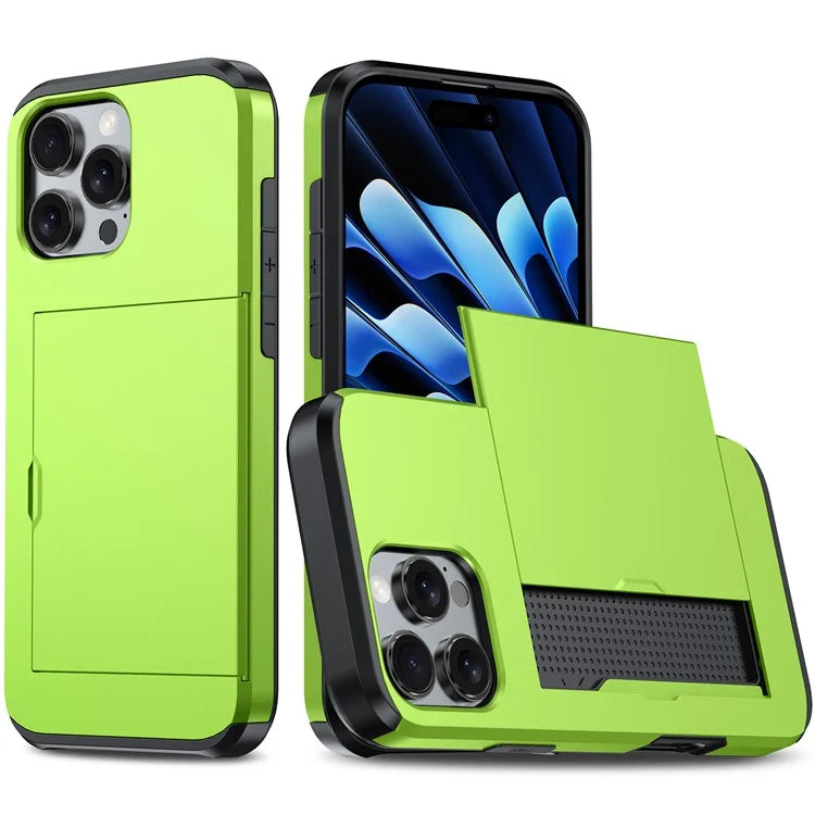 For iPhone 16 Pro Max Case TPU + PC Protective Phone Cover with Card Holder