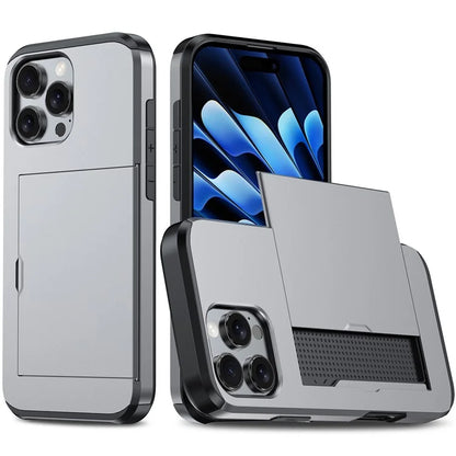 For iPhone 16 Pro Max Case TPU + PC Protective Phone Cover with Card Holder