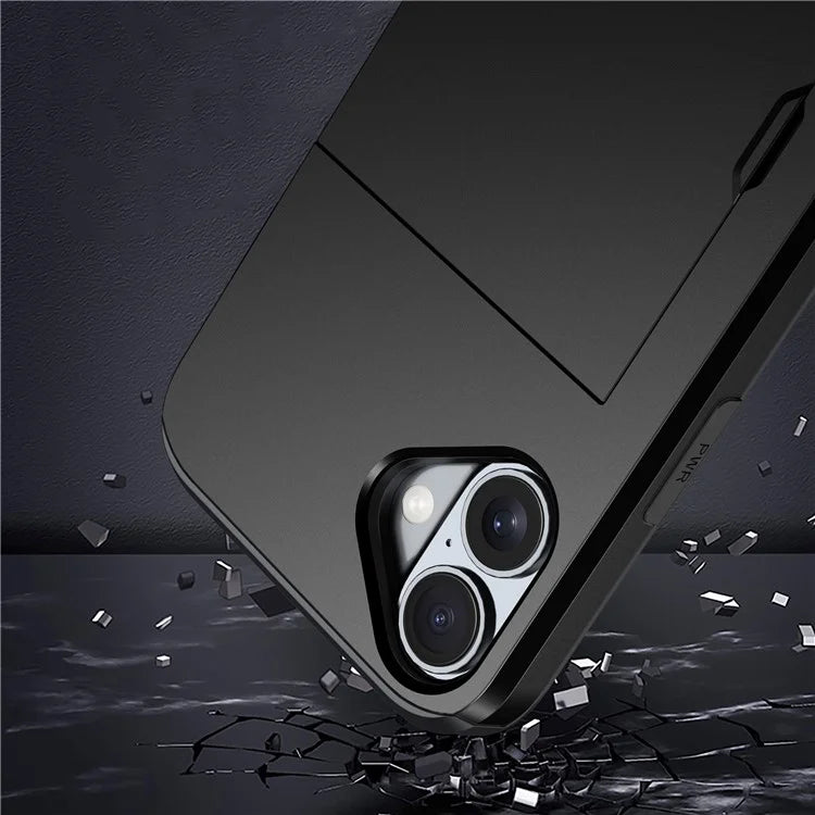 For iPhone 16 Plus Case with Card Holder TPU + PC Phone Cover Dual Layer Shockproof