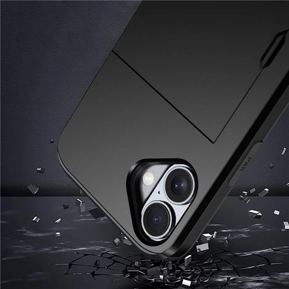 For iPhone 16 Plus Case with Card Holder TPU + PC Phone Cover Dual Layer Shockproof