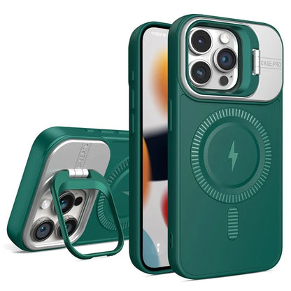 For iPhone 14 Pro Max Case Compatible with MagSafe PC+TPU Kickstand Phone Coverish Green