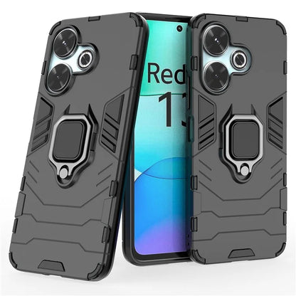For Xiaomi Redmi 13 4G Case Armor  PC+TPU Phone Cover with Ring Kickstand