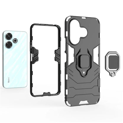 For Xiaomi Redmi 13 4G Case Armor  PC+TPU Phone Cover with Ring Kickstand