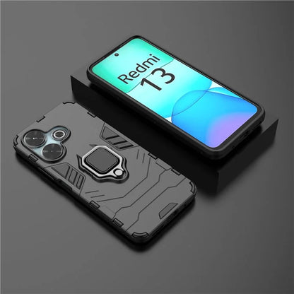 For Xiaomi Redmi 13 4G Case Armor  PC+TPU Phone Cover with Ring Kickstand