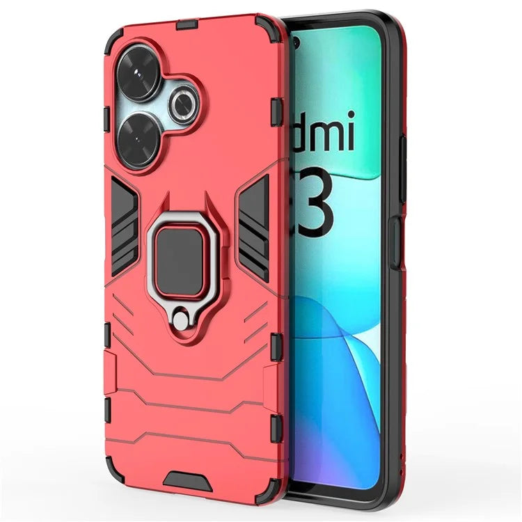 For Xiaomi Redmi 13 4G Case Armor  PC+TPU Phone Cover with Ring Kickstand