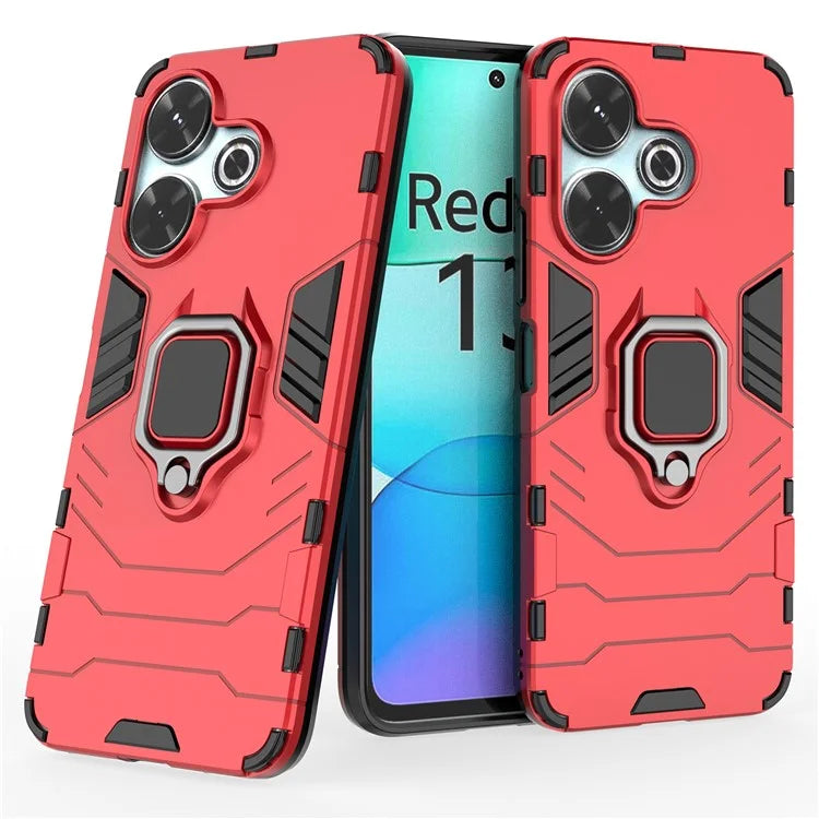 For Xiaomi Redmi 13 4G Case Armor  PC+TPU Phone Cover with Ring Kickstand