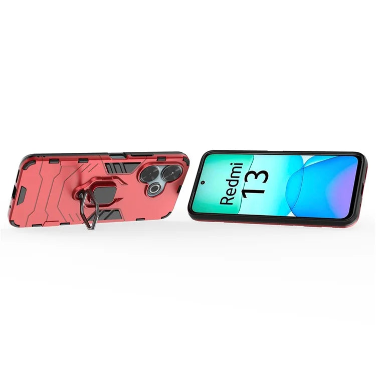 For Xiaomi Redmi 13 4G Case Armor  PC+TPU Phone Cover with Ring Kickstand