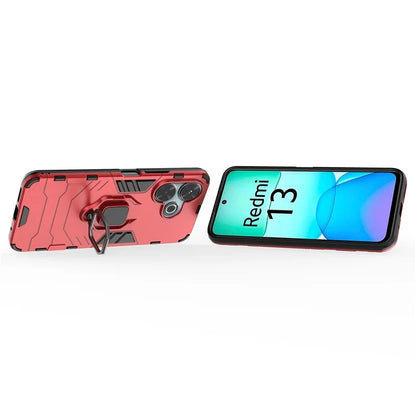 For Xiaomi Redmi 13 4G Case Armor  PC+TPU Phone Cover with Ring Kickstand