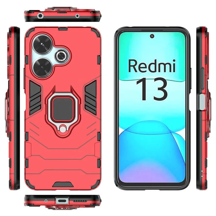 For Xiaomi Redmi 13 4G Case Armor  PC+TPU Phone Cover with Ring Kickstand