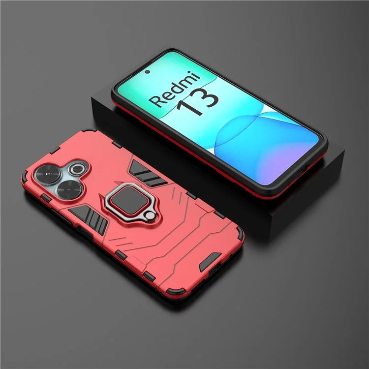 For Xiaomi Redmi 13 4G Case Armor  PC+TPU Phone Cover with Ring Kickstand