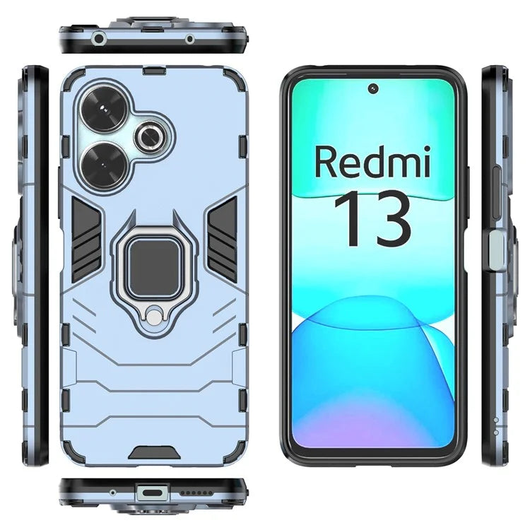 For Xiaomi Redmi 13 4G Case Armor  PC+TPU Phone Cover with Ring Kickstand