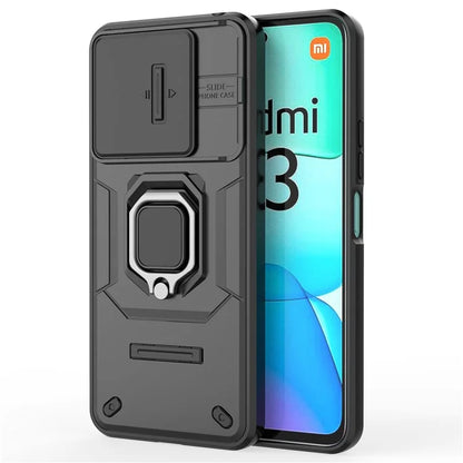For Xiaomi Redmi 13 4G Case Camshield Kickstand PC+TPU Phone Cover