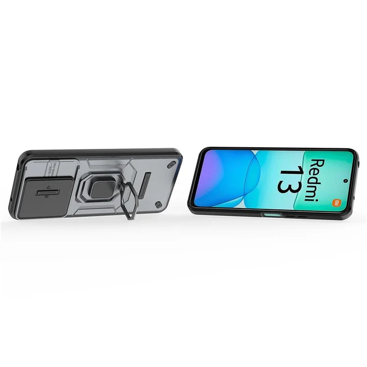 For Xiaomi Redmi 13 4G Case Camshield Kickstand PC+TPU Phone Cover