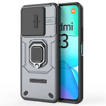 For Xiaomi Redmi 13 4G Case Camshield Kickstand PC+TPU Phone Cover