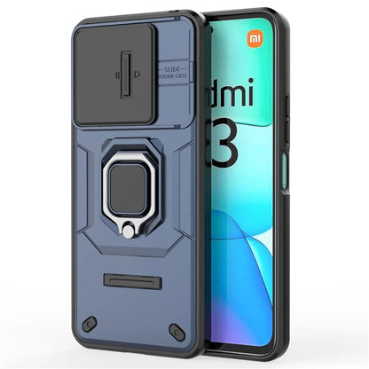 For Xiaomi Redmi 13 4G Case Camshield Kickstand PC+TPU Phone Cover