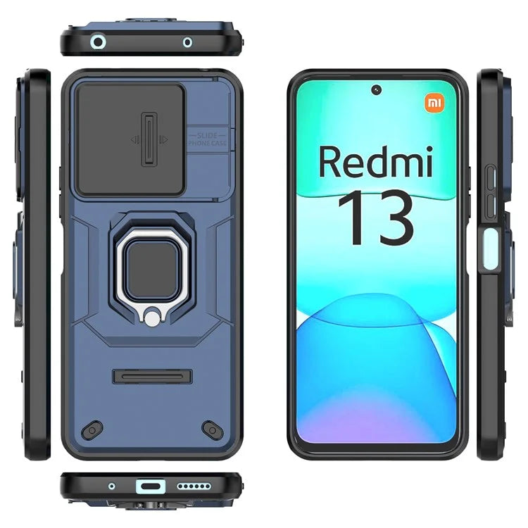 For Xiaomi Redmi 13 4G Case Camshield Kickstand PC+TPU Phone Cover