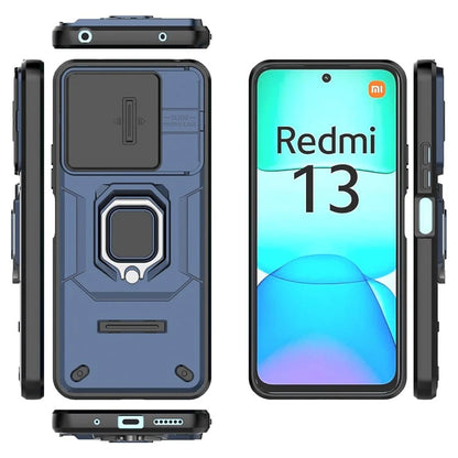 For Xiaomi Redmi 13 4G Case Camshield Kickstand PC+TPU Phone Cover