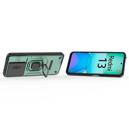 For Xiaomi Redmi 13 4G Case Camshield Kickstand PC+TPU Phone Cover