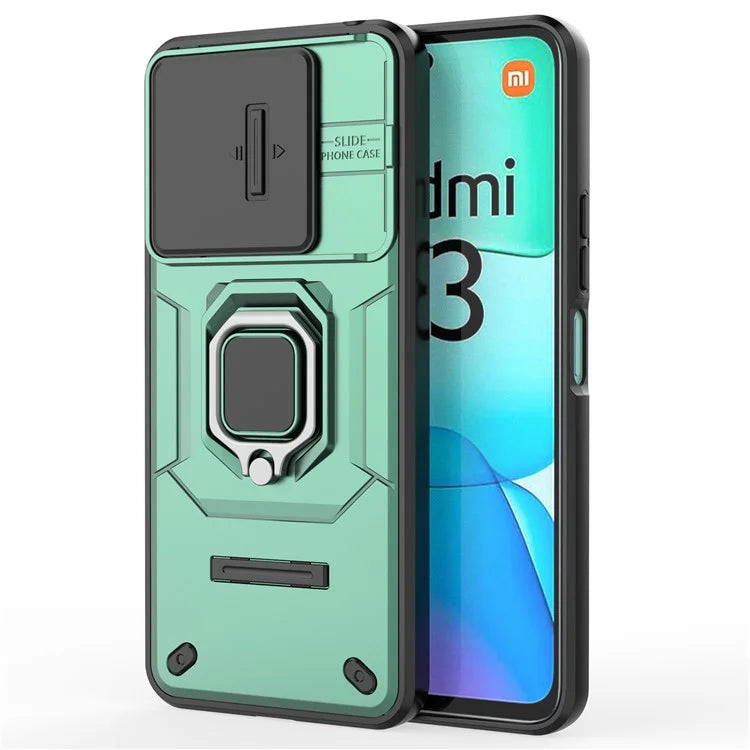 For Xiaomi Redmi 13 4G Case Camshield Kickstand PC+TPU Phone Cover