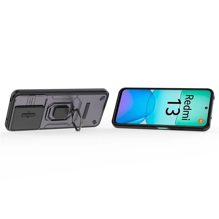 For Xiaomi Redmi 13 4G Case Camshield Kickstand PC+TPU Phone Cover