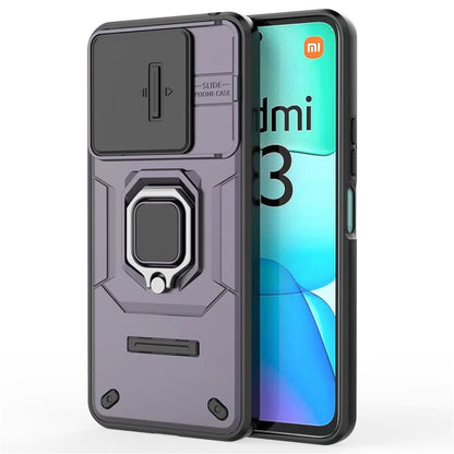 For Xiaomi Redmi 13 4G Case Camshield Kickstand PC+TPU Phone Cover
