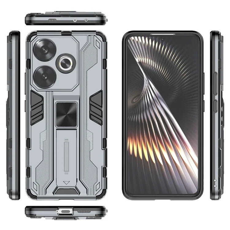 For Xiaomi Redmi Turbo 3 5G / Poco F6 5G Case PC + TPU Tough Armor Phone Cover with Kickstand