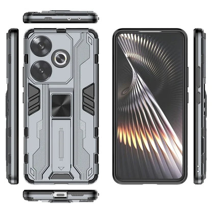 For Xiaomi Redmi Turbo 3 5G / Poco F6 5G Case PC + TPU Tough Armor Phone Cover with Kickstand