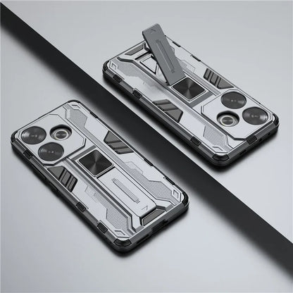 For Xiaomi Redmi Turbo 3 5G / Poco F6 5G Case PC + TPU Tough Armor Phone Cover with Kickstand