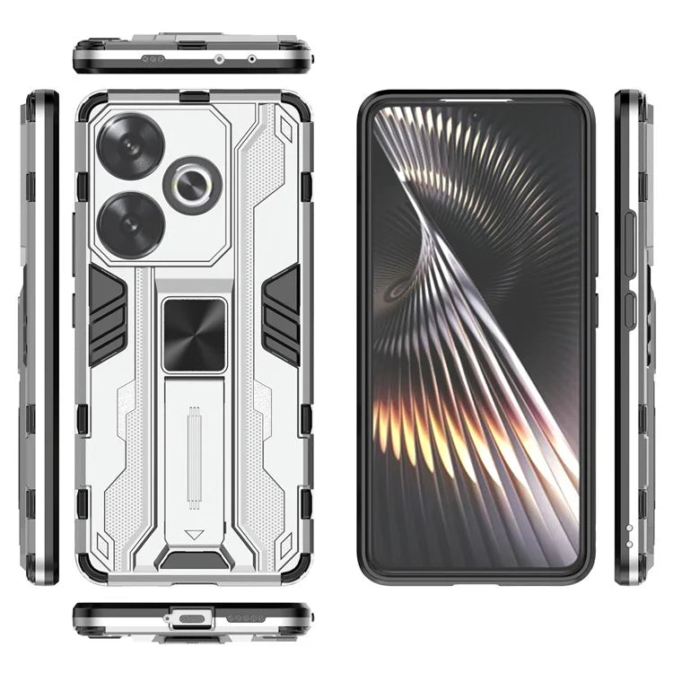 For Xiaomi Redmi Turbo 3 5G / Poco F6 5G Case PC + TPU Tough Armor Phone Cover with Kickstand