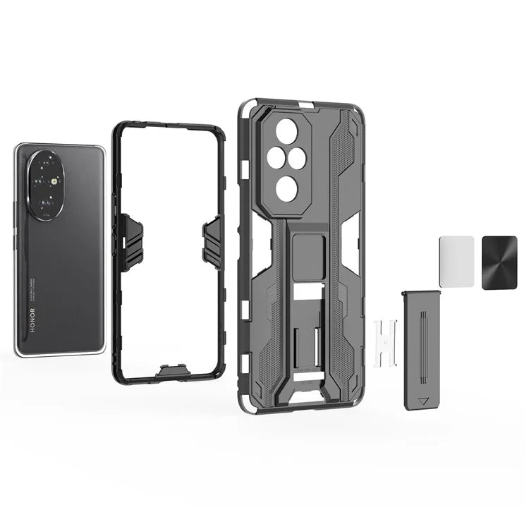 For Honor 200 Pro 5G Case PC + TPU Drop Protective Cover Hidden Kickstand