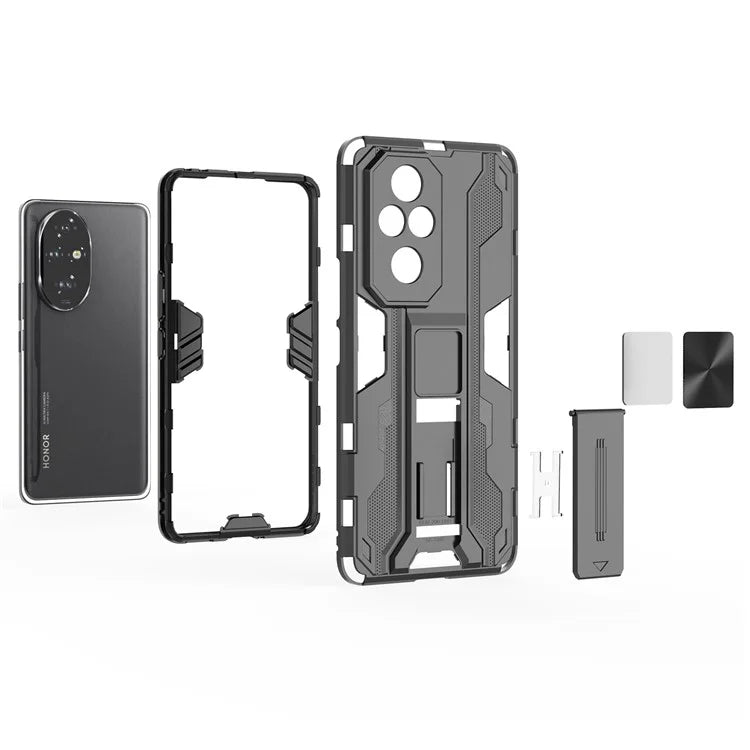 For Honor 200 Pro 5G Case PC + TPU Drop Protective Cover Hidden Kickstand