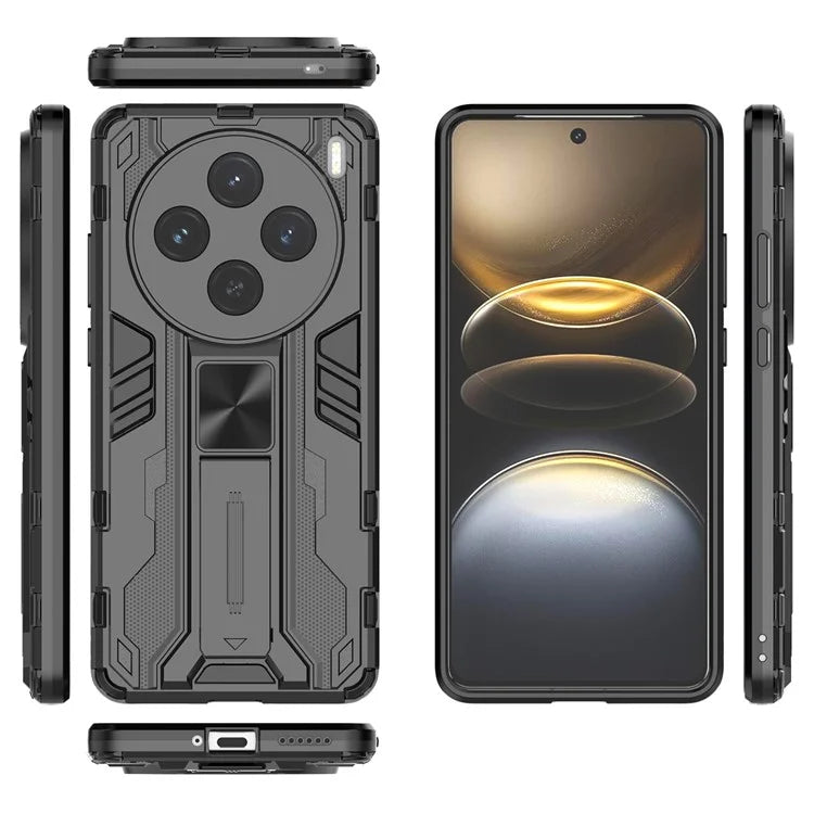 For vivo X100s 5G Case with Kickstand PC + TPU Shockproof Phone Cover